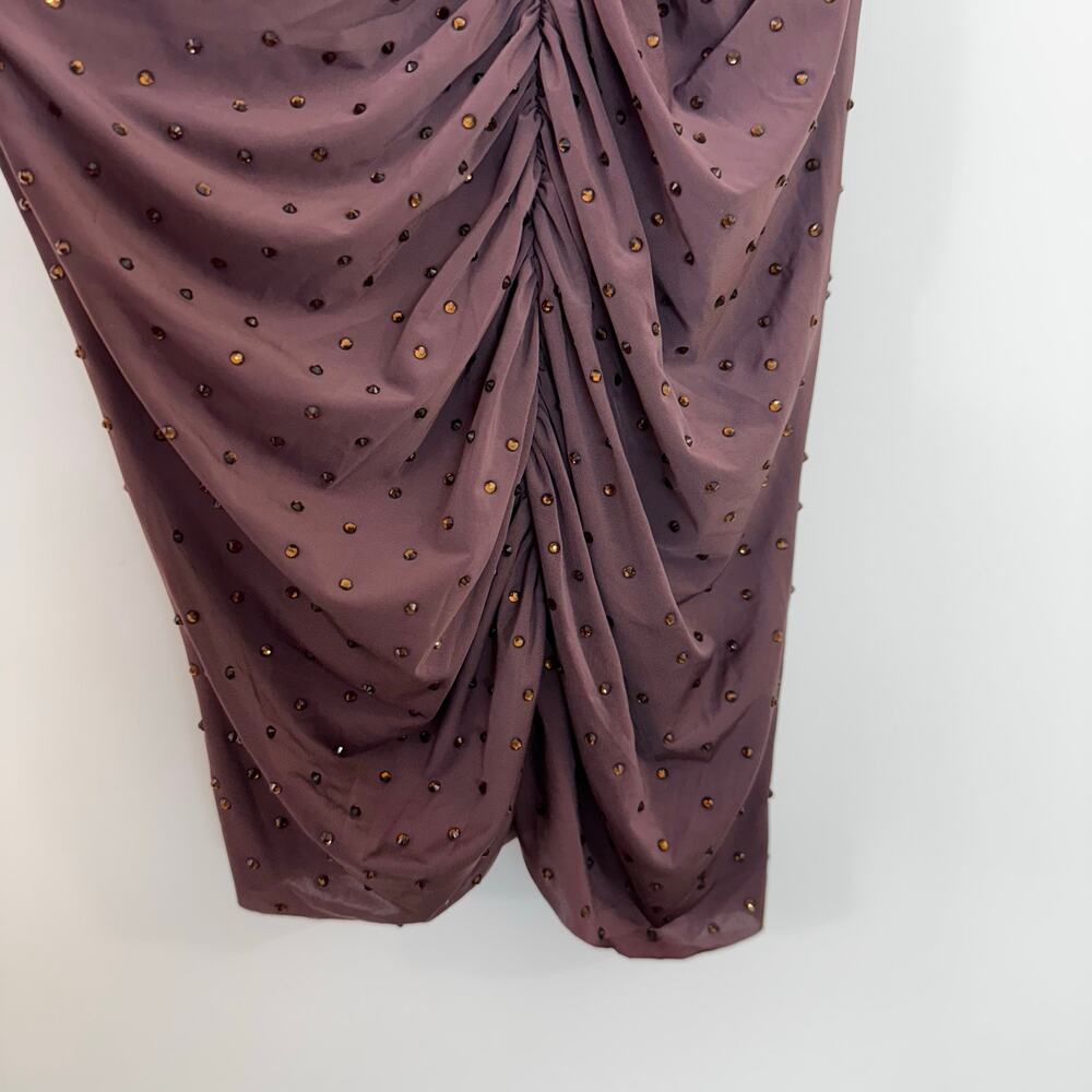 Alex Perry Ruched Maxi Skirt Sparkly Crystal Embellished UK 8 (US 4) - Picture 6 of 13